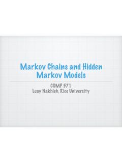 Markov Chains and Hidden Markov Models - Rice University