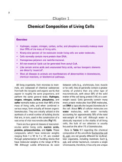 Chemical Composition of Living Cells - Teton …