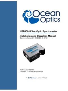 USB4000 Fiber Optic Spectrometer Installation and ...