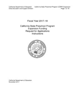 Fiscal Year 2017–18 California State Preschool Program ...