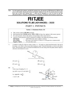 SOLUTIONS TO JEE (ADVANCED) – 2020