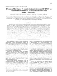 Ef&#174;cacy of Sanitizers To Inactivate Escherichia coli O157 ...