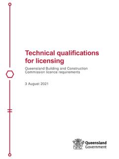 Technical qualifications for licensing