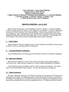 2016-07-12 Minutes Town Council - Eastover