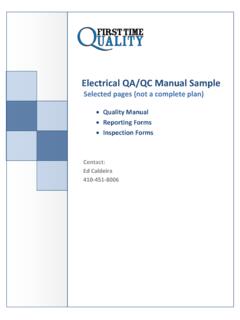 Electrical QA/QC Manual Sample