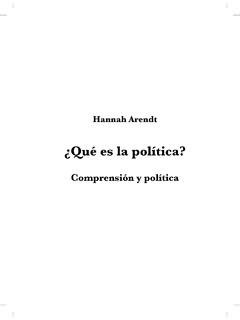 Hannah Arendt - PRD