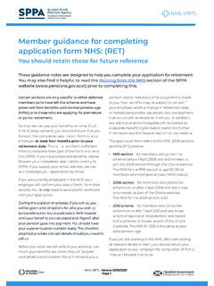 Member guidance for completing application form NHS: (RET)
