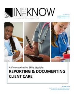 REPORTING &amp; DOCUMENTING CLIENT CARE