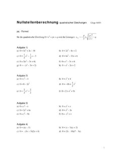 Nullstellenberechnung - Mathesite