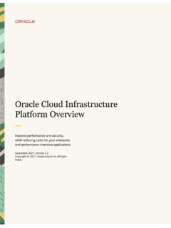 Oracle Cloud Infrastructure Platform Overview
