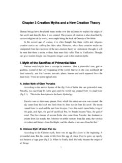 Chapter 3 Creation Myths and a New Creation …