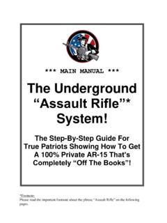 The Underground Assault Rifle Main Manual