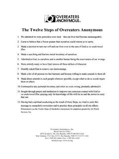 The Twelve Steps of Overeaters ... - Overeaters Anonymous