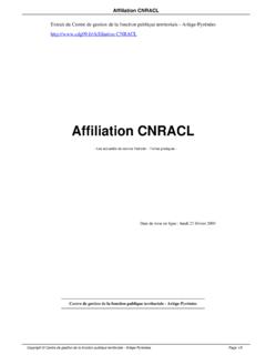 Affiliation CNRACL - Centre de gestion de la …