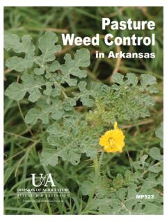 Pasture Weed Control - uaex.edu