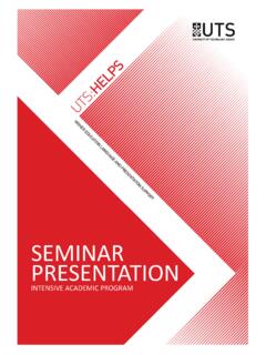 Seminar presentation - University of Technology Sydney