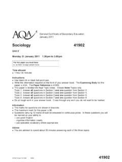 GCSE Sociology Question Paper Unit 02 - Education …