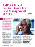 AMDA Clinical Practice Guideline: Pain Management in ALFs