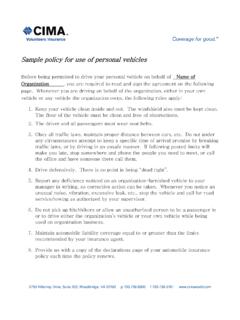 Sample policy for use of personal vehicles