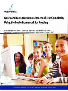Quick and Easy Access to Measures of Text Complexity Using ...