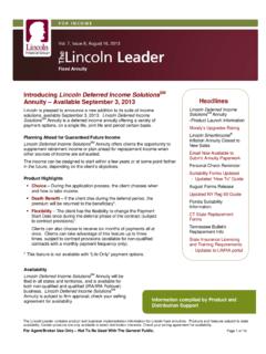 Introducing Lincoln Deferred Income SolutionsSM Headlines