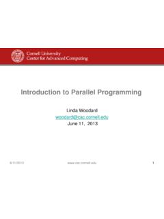 Introduction to Parallel Programming - Cornell University