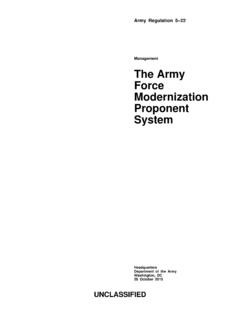 The Army Force Modernization Proponent System