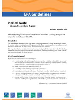 EPA Guidelines - Medical waste — storage, transport and ...
