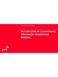 Introduction to Luxembourg Alternative Investment Vehicles