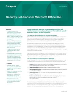 Security Solutions for Microsoft Office 365 - Forcepoint