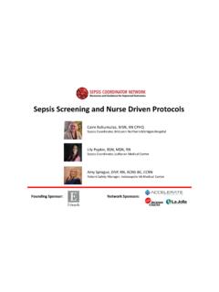 Sepsis Screening and Nurse Driven Protocols