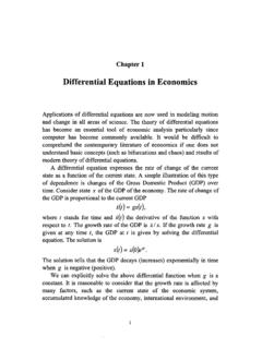 Differential Equations in Economics