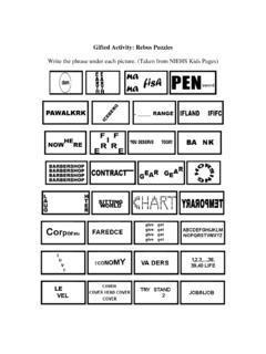 Gifted Activity: Rebus Puzzles