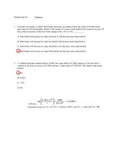 Problem Set #11 Solutions 1. Consider two bonds, A and B ...