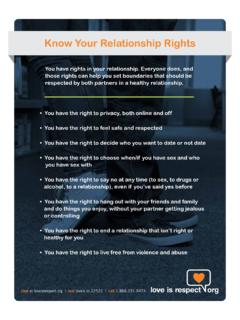 Know Your Relationship Rights - Loveisrespect.org
