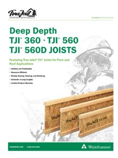 Specifier's Guide for Deep Depth TJI 360, 560 and 560D Joists