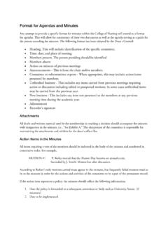 Format for Agendas and Minutes - University of Kentucky
