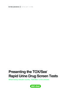Presenting the TOX/See Rapid Urine Drug Screen …