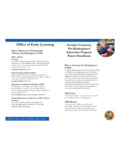 Office of Early Learning Florida’s Voluntary