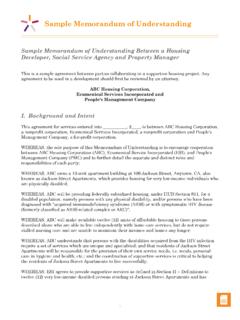 Sample Memorandum of Understanding - csh.org