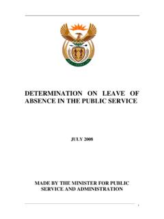 DETERMINATION ON LEAVE OF ABSENCE IN THE PUBLIC …