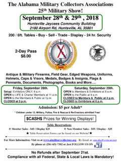 The Alabama Military Collectors Associations 26th Military ...