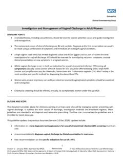 Investigation and Management of Vaginal Discharge in …