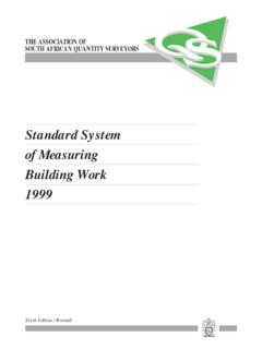 Standard System of Measuring Building Work 1999