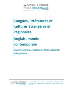 Langues, litt&#233;ratures et cultures &#233;trang&#232;res et r&#233;gionales ...