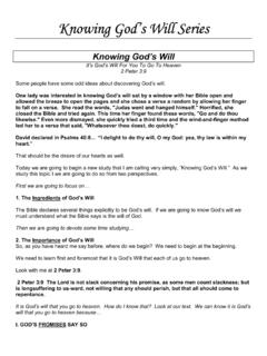 Sermon-Knowing God’s Will Series