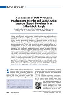 A Comparison of DSM-IV Pervasive Developmental Disorder ...