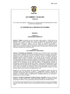 LEY N&#218;MERO 1122 DE 2007 - minsalud.gov.co