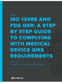 EBOOK ISO 13485 AND FDA QSR: A STEP BY STEP GUIDE TO ...