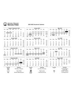 2022-2023 Academic Calendar - UWSP
